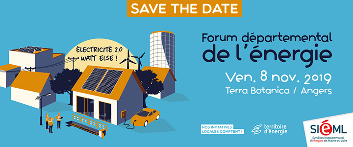 Visuel du quatrième forum départemental de l'énergie organisé par le Siéml le vednredi 8 novembre 2019.